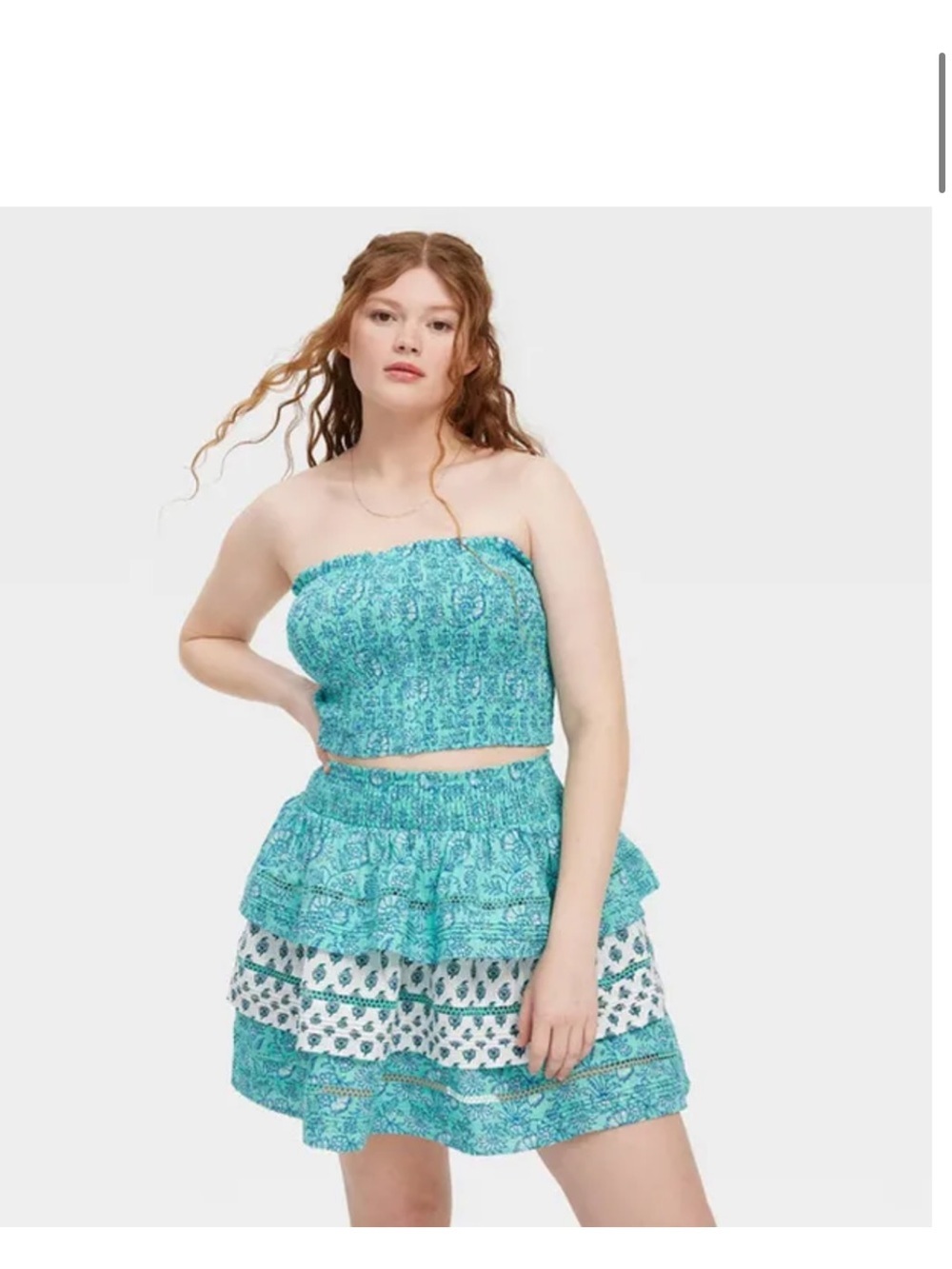 Roller Rabbit x Target Women's Garden Floral Smocked Peplum Tank Top and skirt